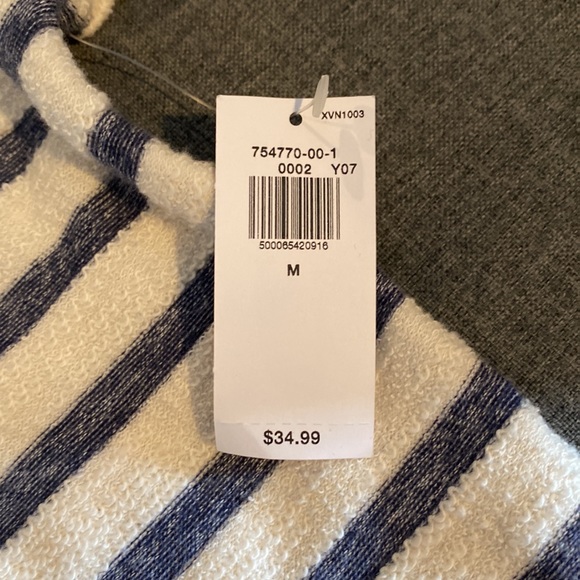 Old Navy Cream & Navy Striped Shirt - Picture 4 of 6